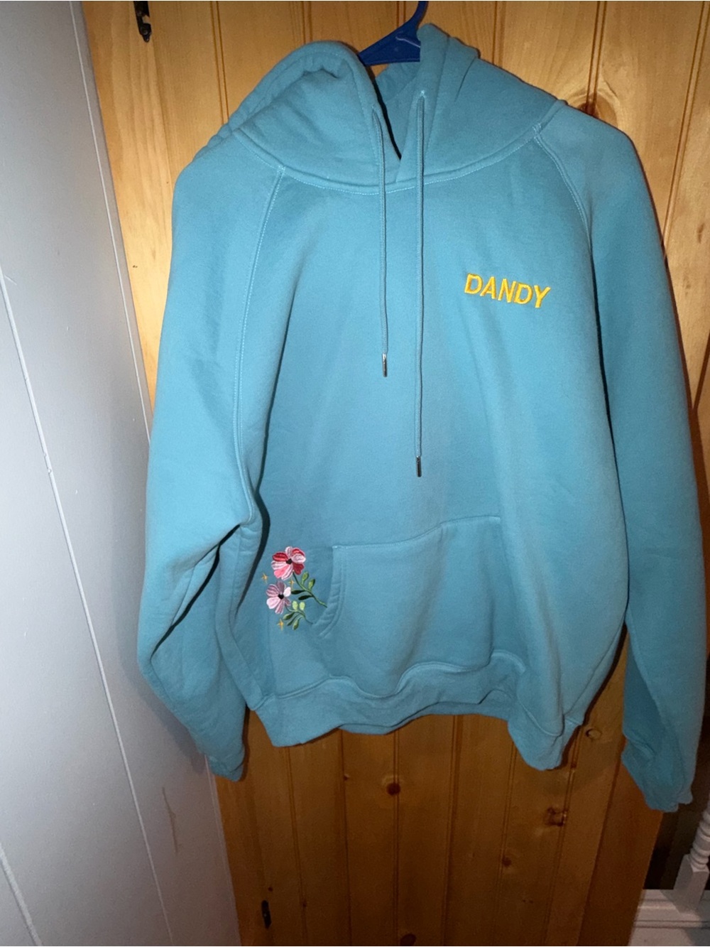 Dandy Worldwide “Gift Giving” Oversized Lux Pullover Hoodie- Blue- Size Medium